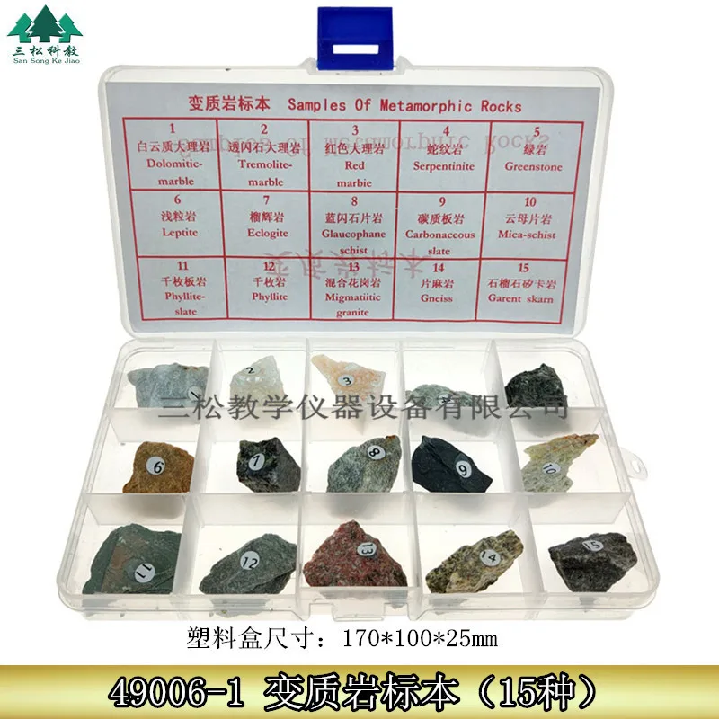 

15 Kinds Of Metamorphic Rock Specimens Three Types Of Rocks Transport And Recrystallization Of Material Components Teaching Aids