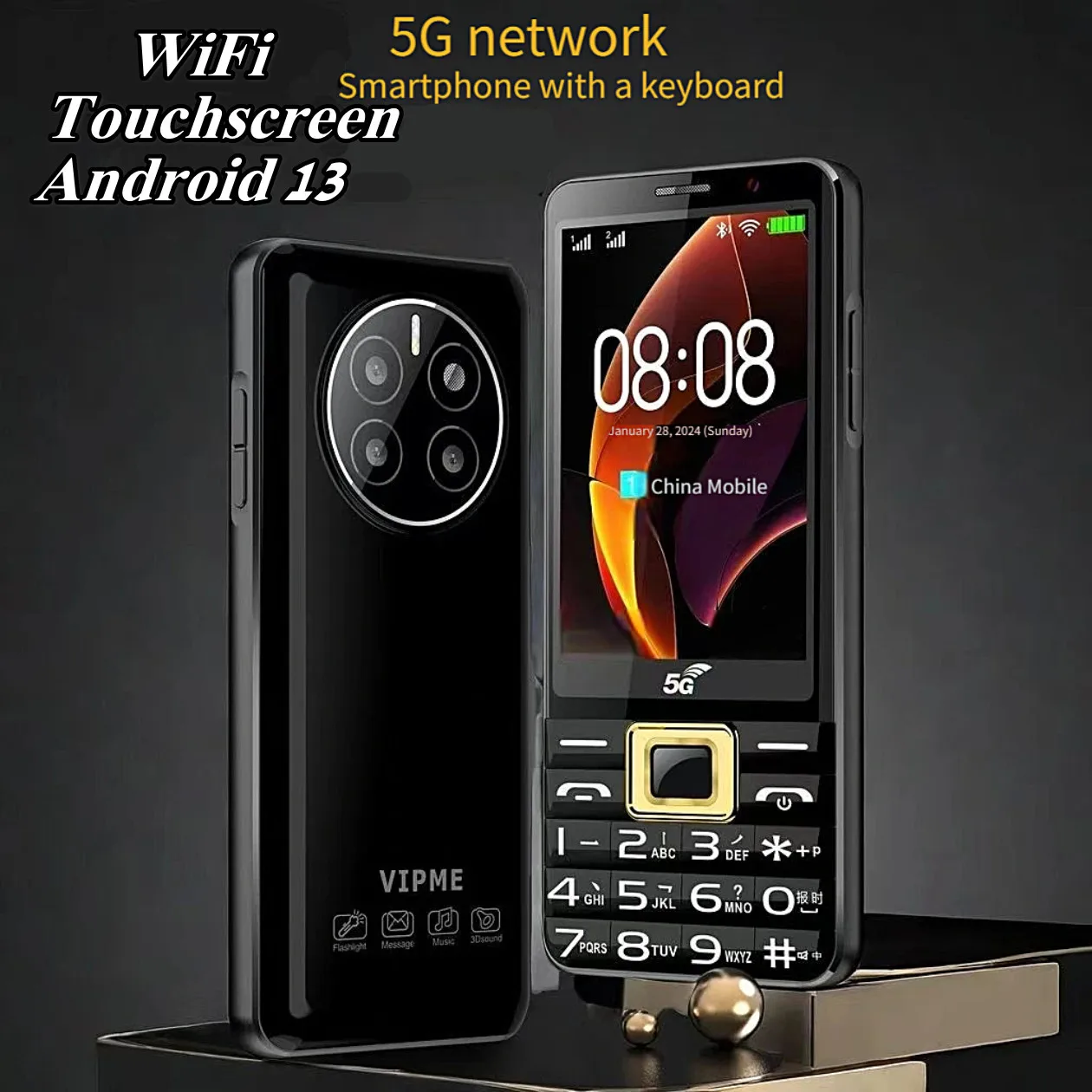 Фото Сенсорный экран Rungee M8 Android 13 Wi-Fi 5G Смартфон Google Play GPS 3 ГБ ОЗУ 32 ГБ ПЗУ 3000 мАч Аккумулятор 2 МП + 5 МП PTT Телефон №1