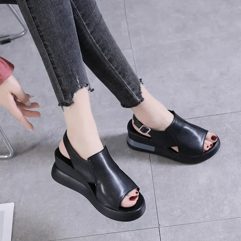 

Women Wedge Platform Sandals Fashion Retro Female Beach Shoes Ladies Casual Peep Toe Soft Comfortable Sandalias De Mujer 2023
