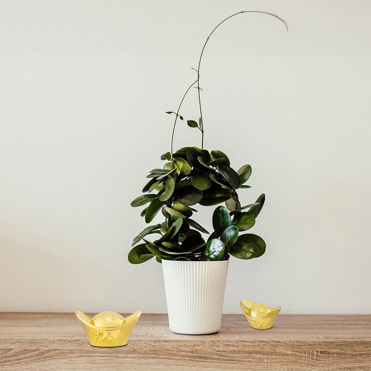 

3 Pcs Simulation Gold Ingot Stage Performace Supplies Light Table Top Decor Statuette Plastic Office