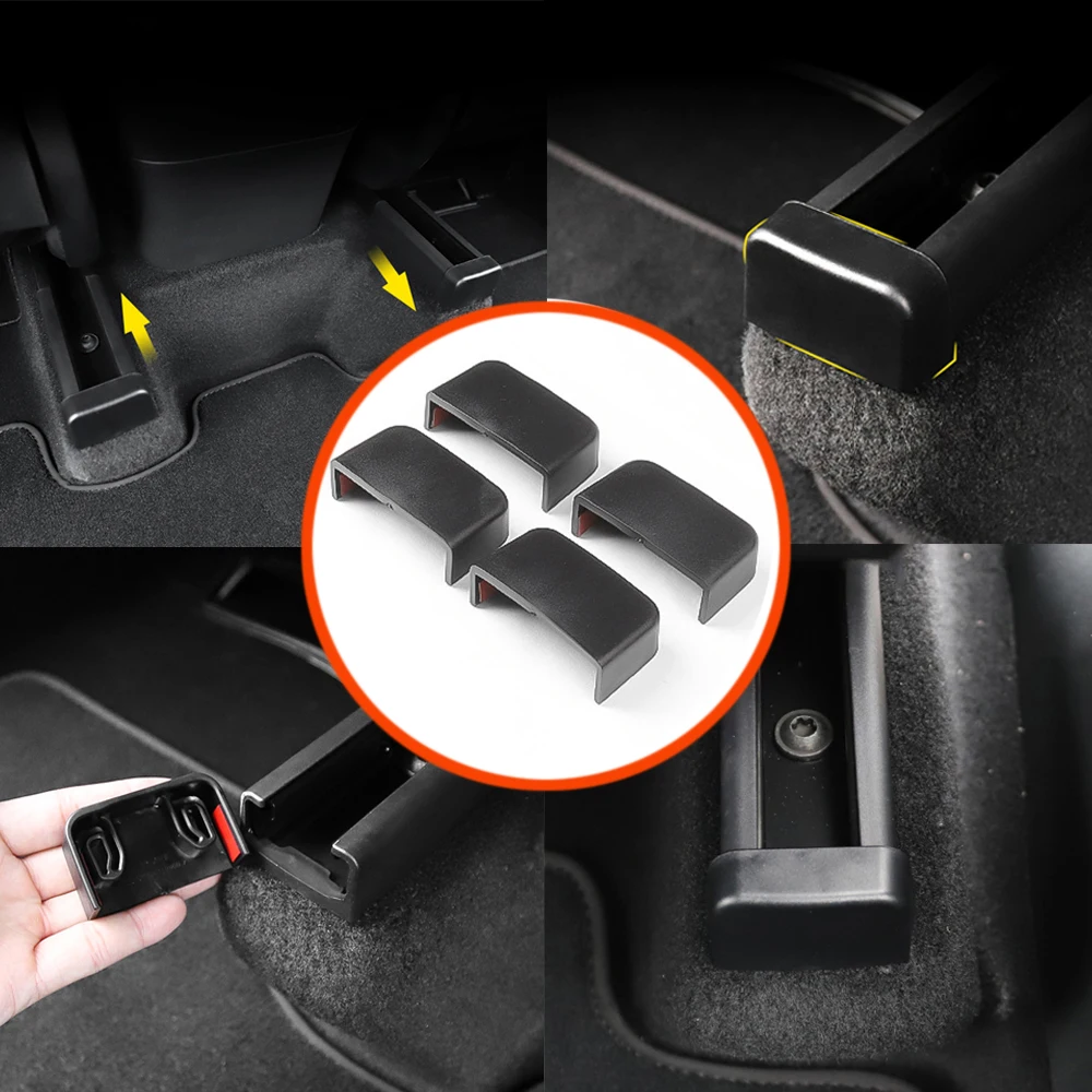 

4pcs For Tesla Model 3 Y 2022 Car Rear Seat Slide Rail Soft Rubber Plug Protection Anti-Collision ModelY Interior Accessories