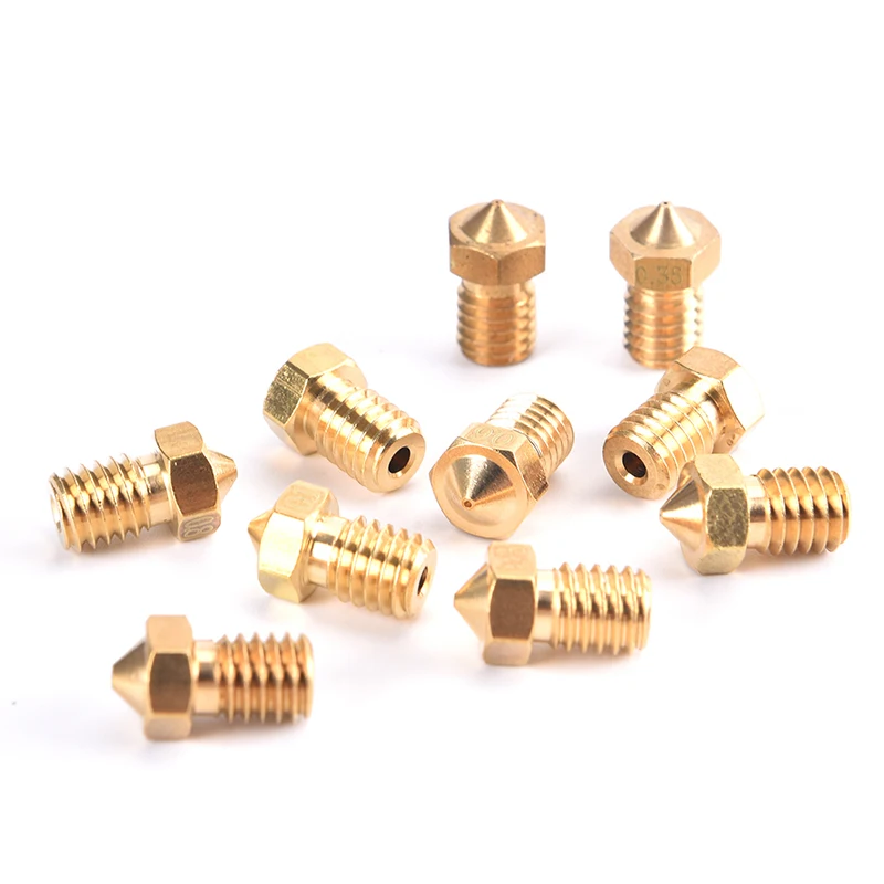 

V5 V6 Nozzle 0.2 0.3 0.4 0.5 0.6 0.8 1.0mm 3D Printer Part M6 Thread All Metal Nozzle For 1.75mm Filament