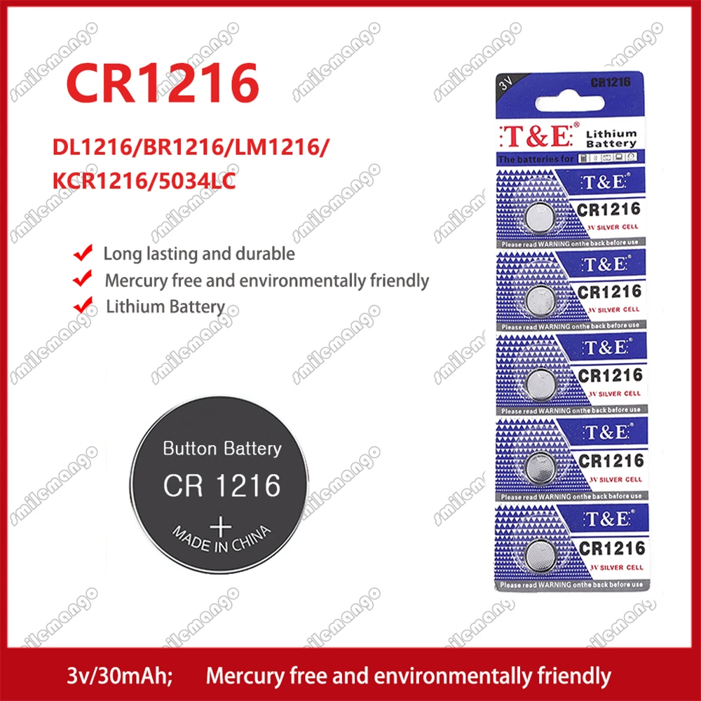 Литиевая батарея CR1216 BR1216 LM1216 DL1216 CR 1216 5034LC ECR1216