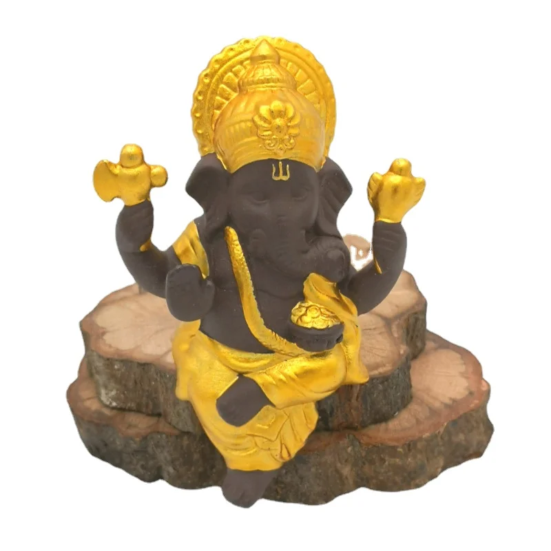 

Gold Elephant Ganesha Statue Figurines Home Decor Purple sand Buddha Statues buda Decoration landscape Garden decors