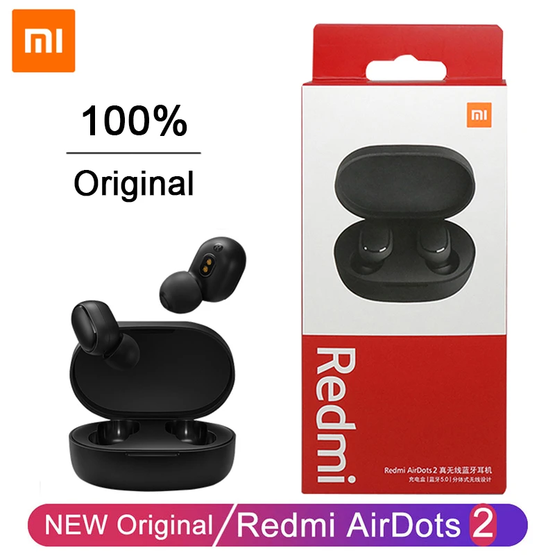 Оригинальные наушники Xiaomi Redmi Airdots 2 Bluetooth Mi True беспроводные TWS Air Dots гарнитура с
