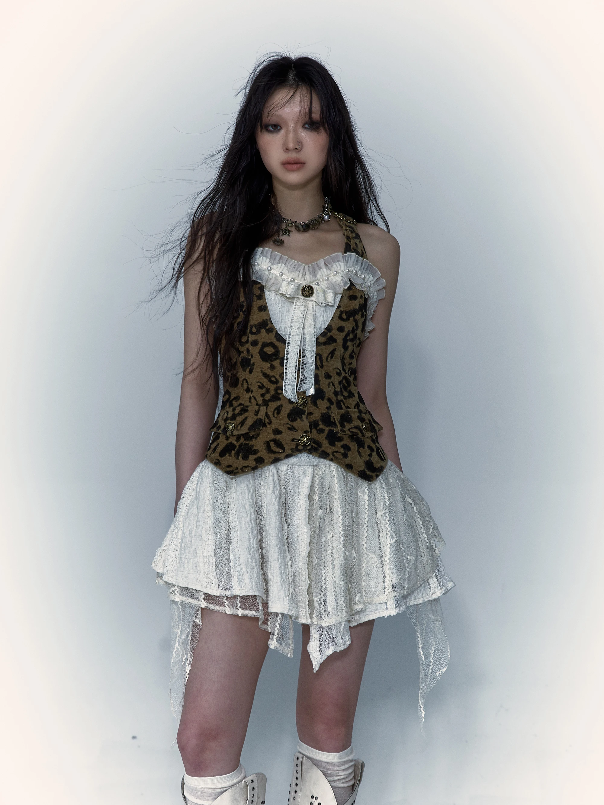 No Romance оригинальный дизайн балетное платье в стиле панк с леопардовым принтом