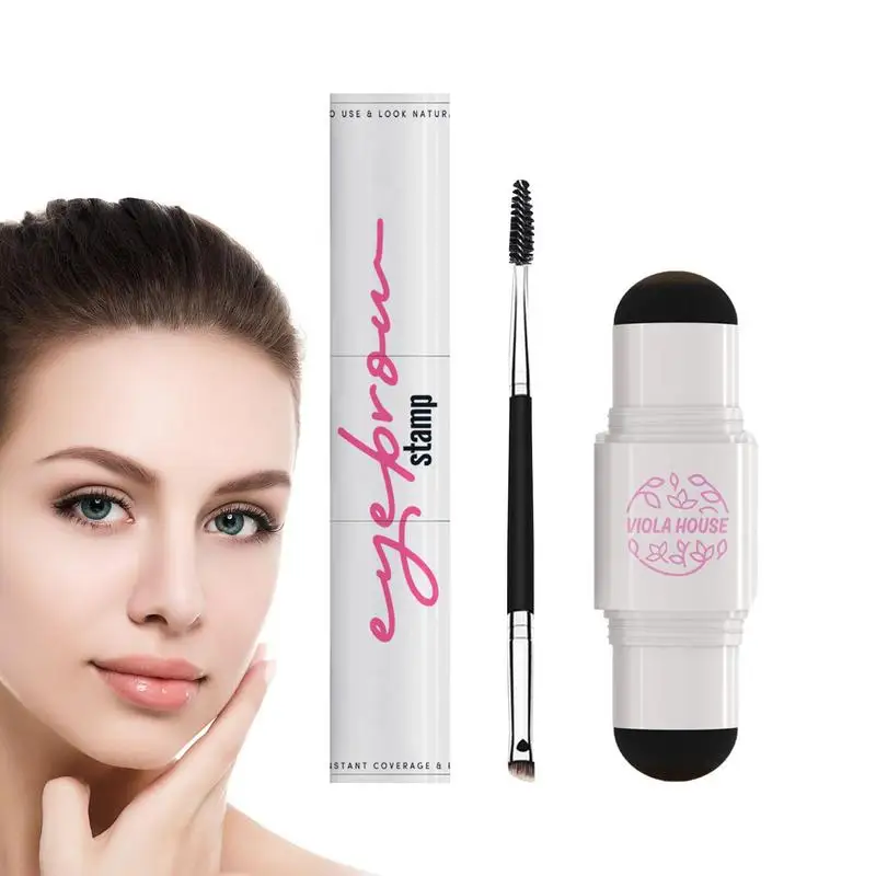 

A Step Eyebrow Stamps Shaping Kit Set Waterproof Women Makeup Brows Stencil And Stamps Kit Tattoo Eyebrow Brush Daily Travel