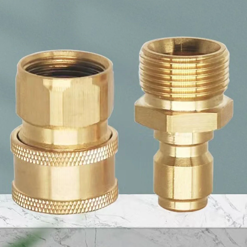 

High Pressure Washer Spout Quick Connector 22mm Male Threaded Joint Female Brass Connector Adapter Garden Home Car Washers Tool