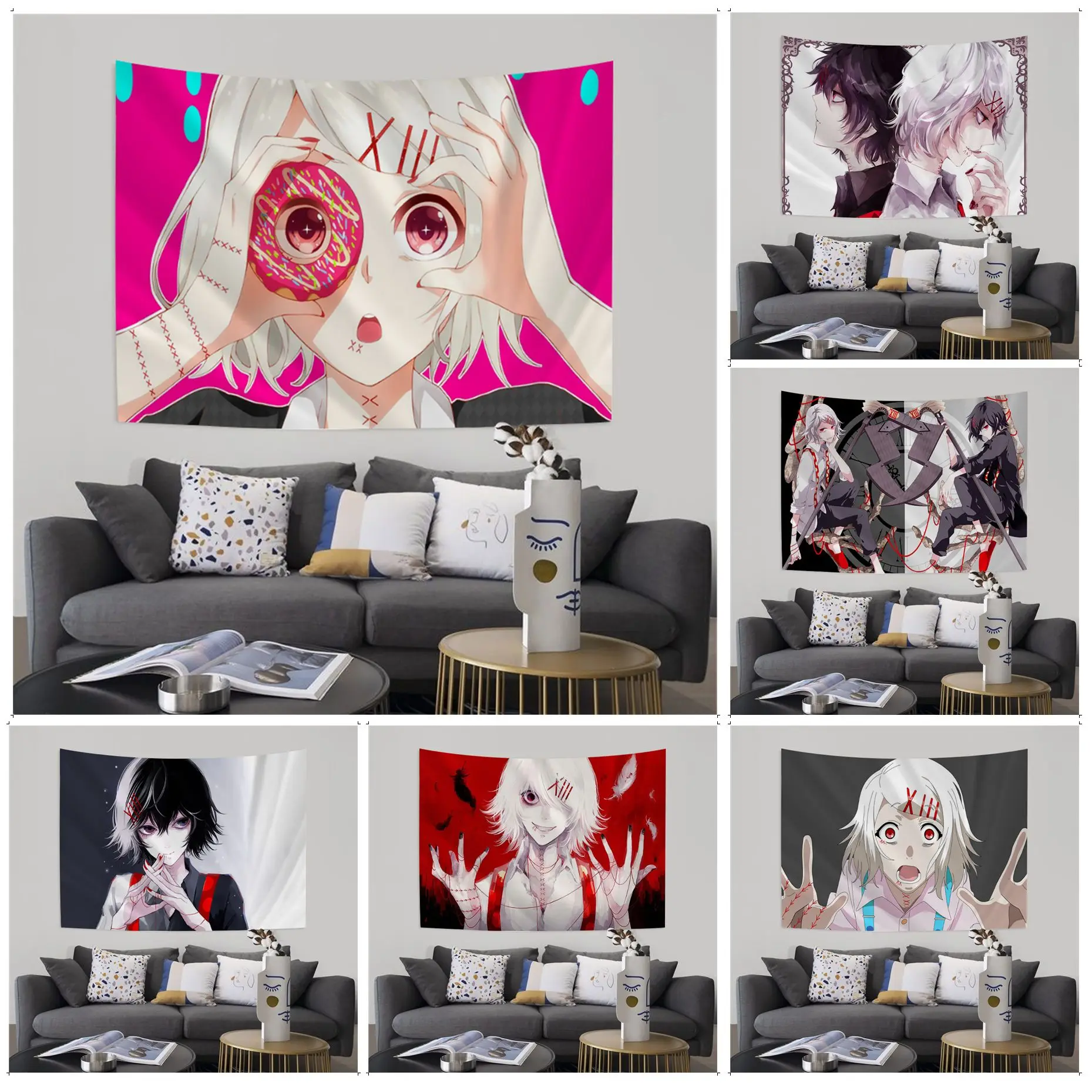 

Suzuya Juuzou Tokyo Ghoul Printed Large Wall Tapestry Cheap Hippie Wall Hanging Bohemian Wall Tapestries Mandala Wall Art Decor