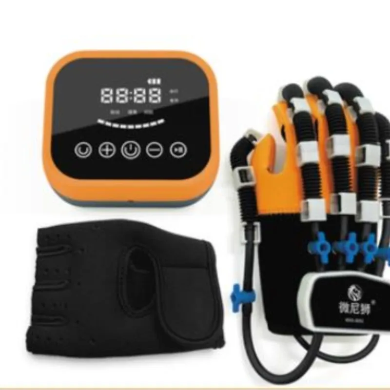 Hand gloves stroke hemiplegia rehabilitation robot training equipment power pneumatic mechanical points indicated surface
