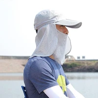fishing hat foldable windproof adjustable wide brim ear flap neck cover sun cap for fishing