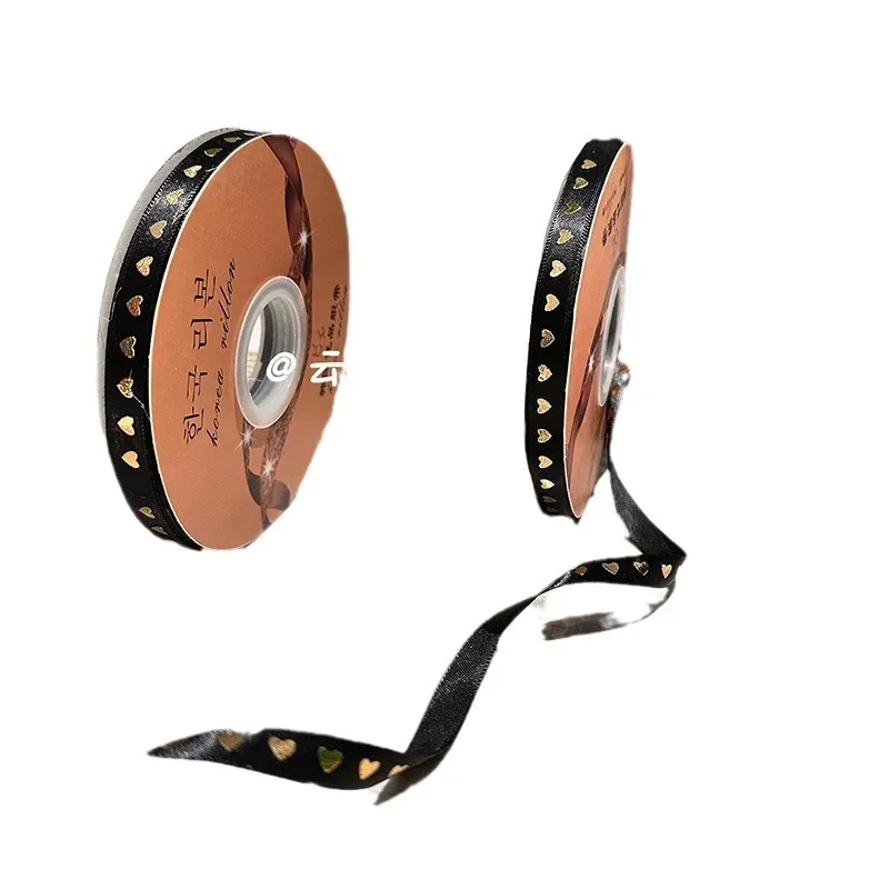 Высококачественная позолоченная шелковая лента в форме сердца для торта ручная