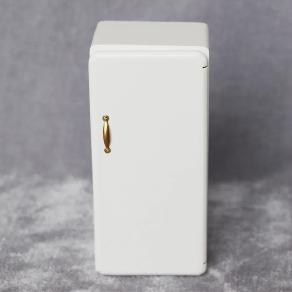 

Miniature Refrigerator Wood Fridge Toys Furniture Accessories Pretend Play Kitchen Toys for Kids