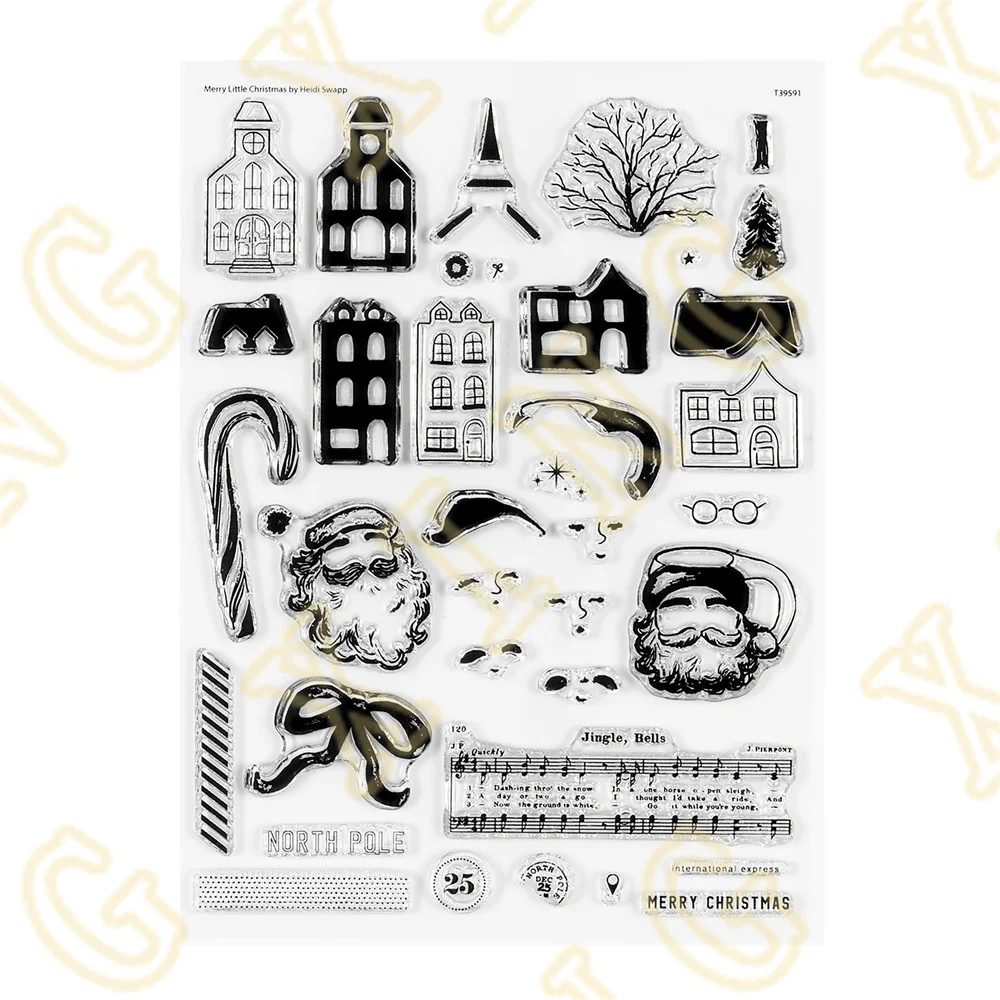 

Merry Little Christmas Silicone Stamps Scrapbook Diary Decoration Embossing Template DIY Greeting Card Handmade 2023 New Hot