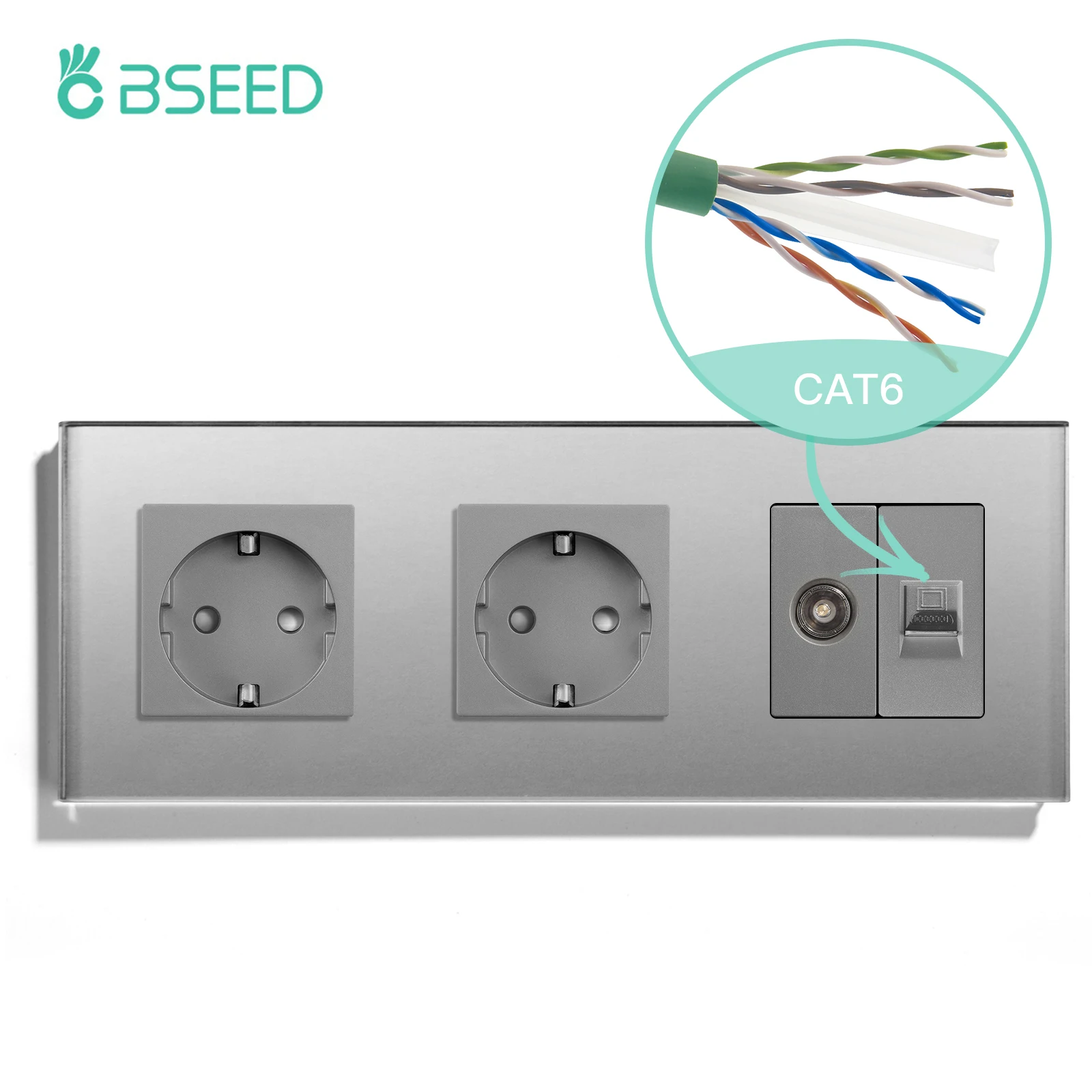 

Двойная розетка BSEED с USB Type-C
