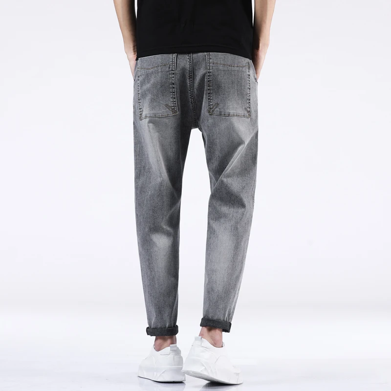 Популярные джинсы красивые мужские свободные облегающие брюки Harlan с эластичным
