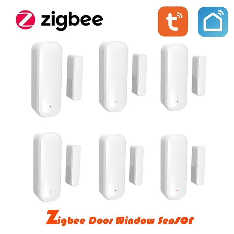 

1-10PCS Tuya ZigBee Door Window Sensor Detector Smart Life App Home Security Protection Alarm System For Alexa Google Assistant