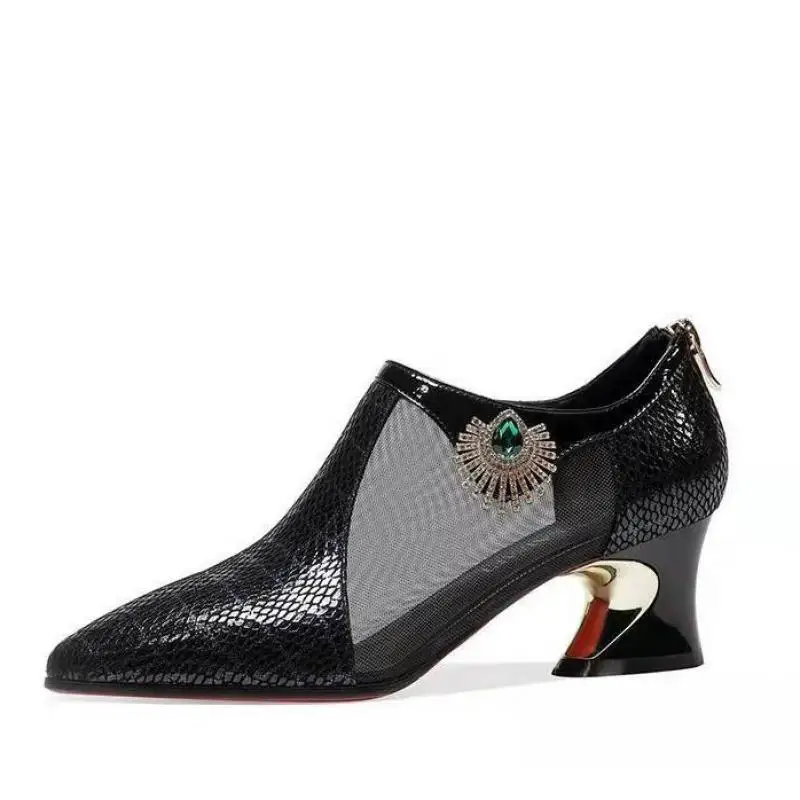 2022 New Gladiator Sandals Mesh Sandals Women's Shoes Low Heel High Top Sandals Women's Dress Shoes Zapatos Mujer 34-41