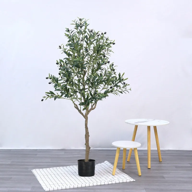 

150cm New Large Plastic Olive Tree Silk Leaf Bonsai Simulation Plants Fake Potted For Home Office Hotel Ornaments Greening Decor