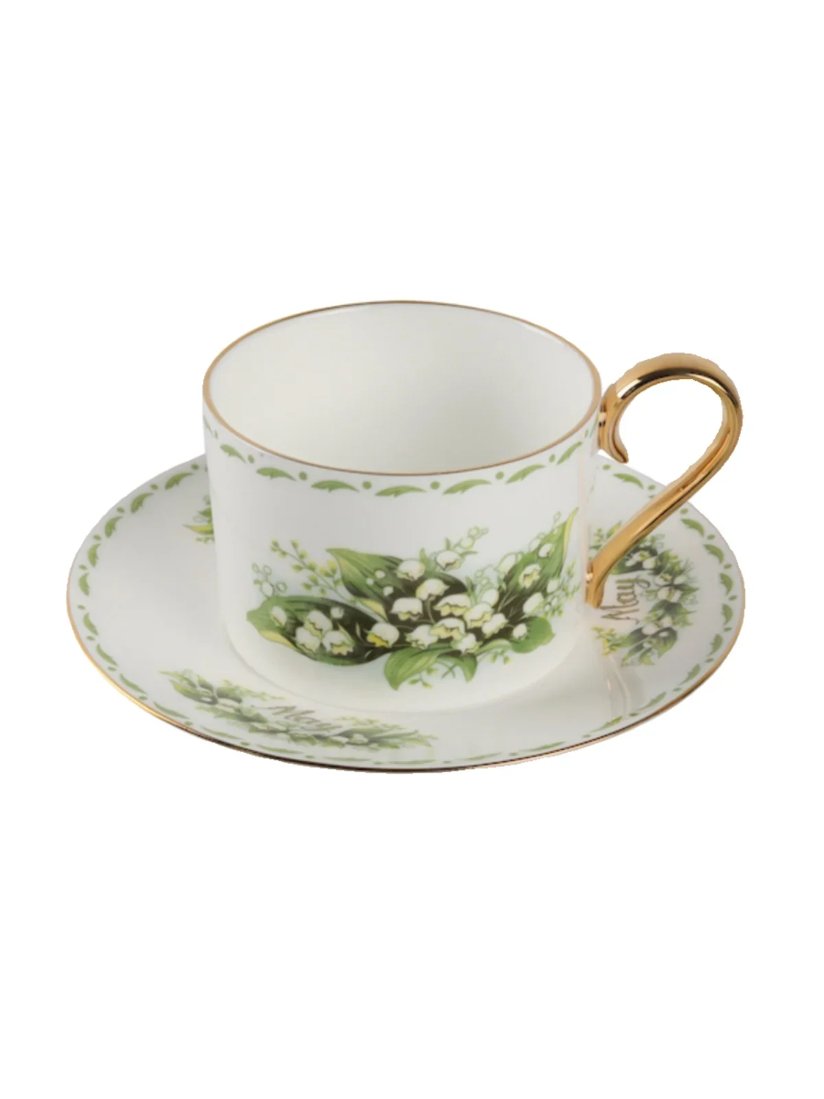 Позолоченная легкая роскошная кофейная чашка и блюдце из костяного фарфора