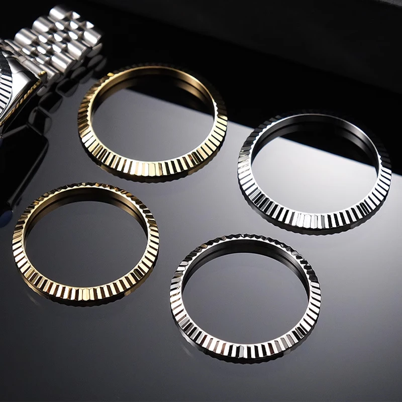 For Rolex 41mm dial dog tooth bezel NH35 movement ring stainless steel case Watch Case 35.8m 39mm Stainless Steel Outer rin