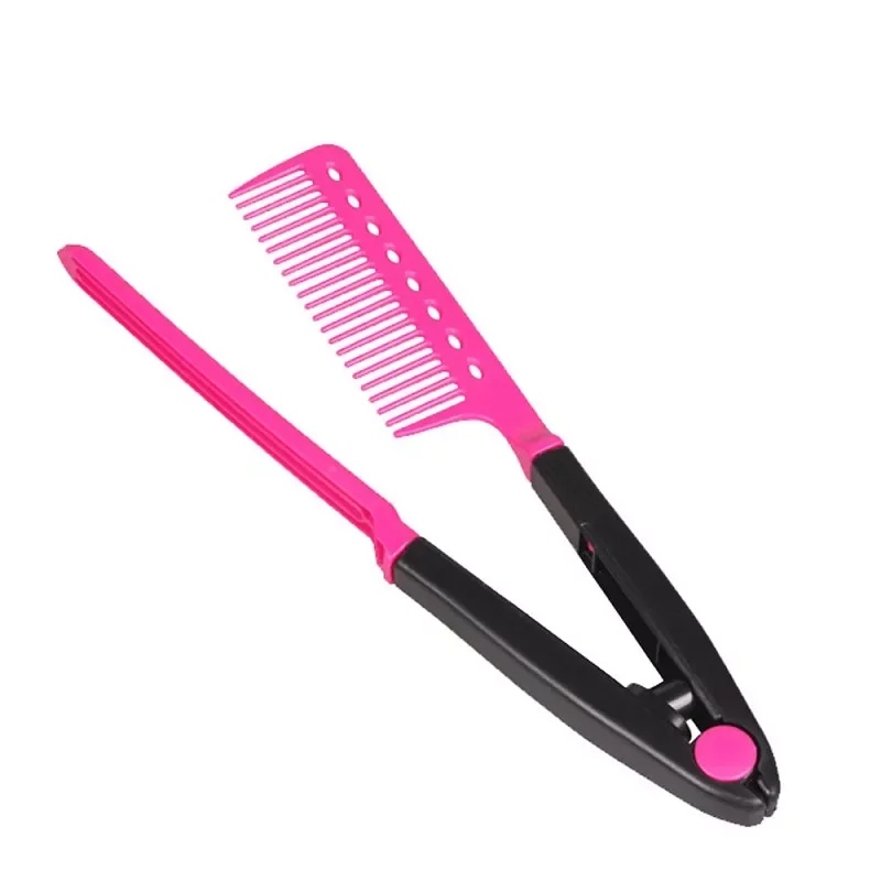 Type Hair Comb Clip Washable Folding Hair Straightener Comb Portable Diy Hair Styling Tool Hairdressing Styling Accessories