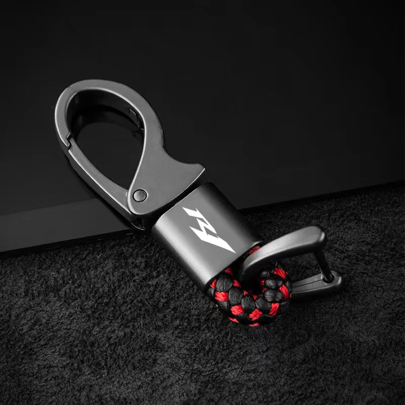 

For Yamaha R1 YZF R1 2018 2019 2020 YZFR1 YZF-R1 Accessories Custom Logo Motorcycle Hand Woven Leather Keychain Metal Keyring