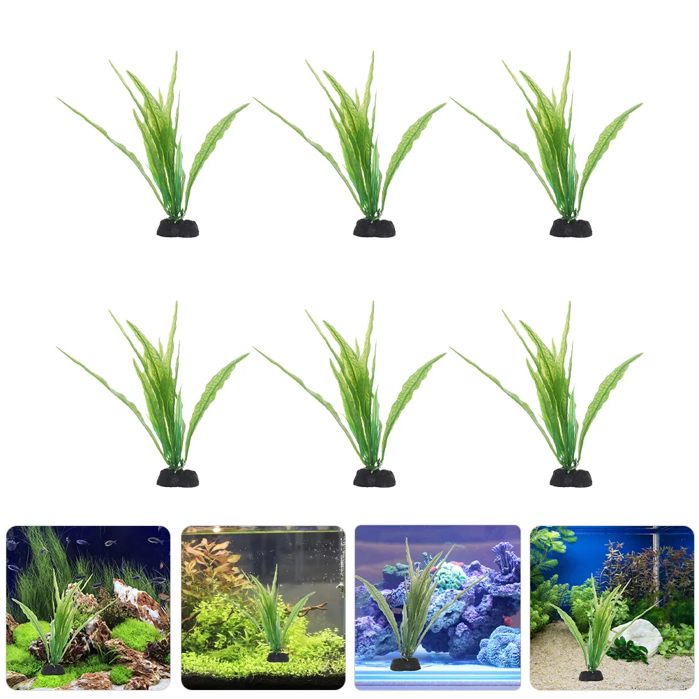 

6 Pcs Aquarium Landscaping Plants Plastic Fish Tank Accessories Decoration