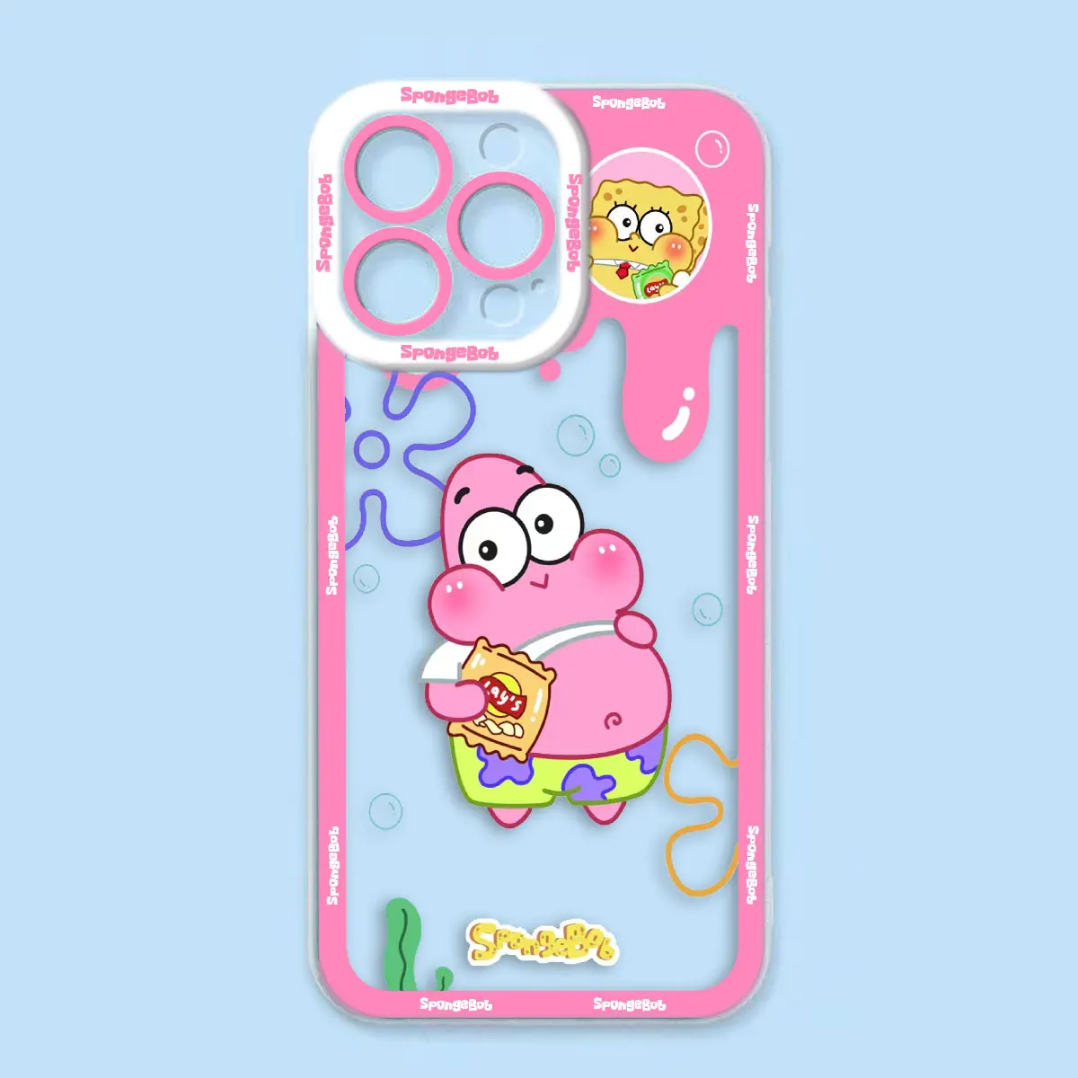 Фото Прозрачный чехол P-Patrick Star S-SpongeBob для телефонов Redmi K40 K60 15C 14C 13C 13 12 12C 10 10C 9 9A 8 7 A1 A2 A3 A5 A7 №5
