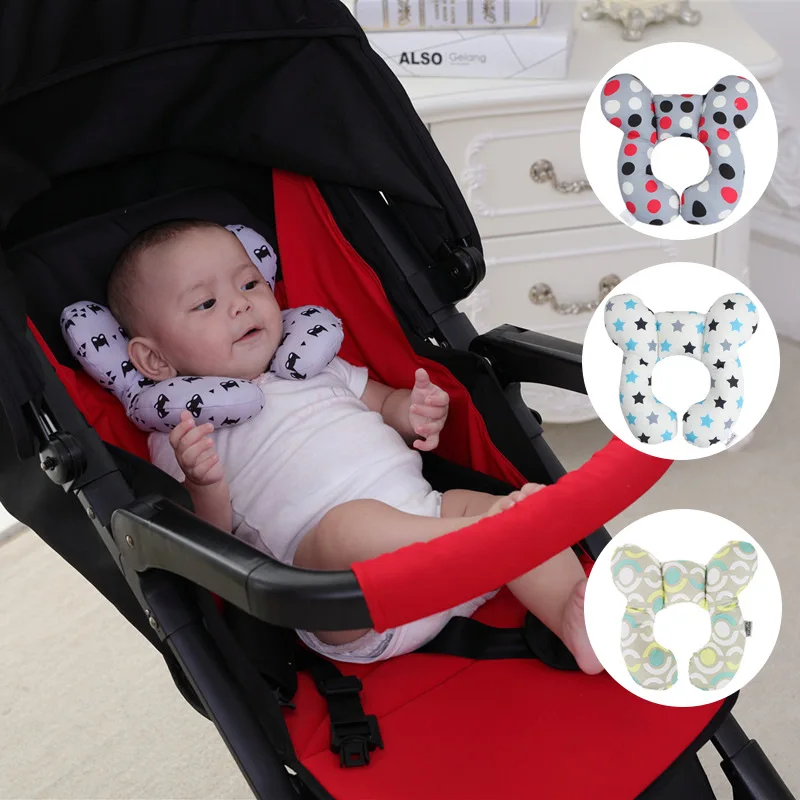 Baby Soft Cotton Travel Pillow Neck Support Pillow Baby Stroller Protection U-shaped Headrest Car Seat Pushchair Pillows