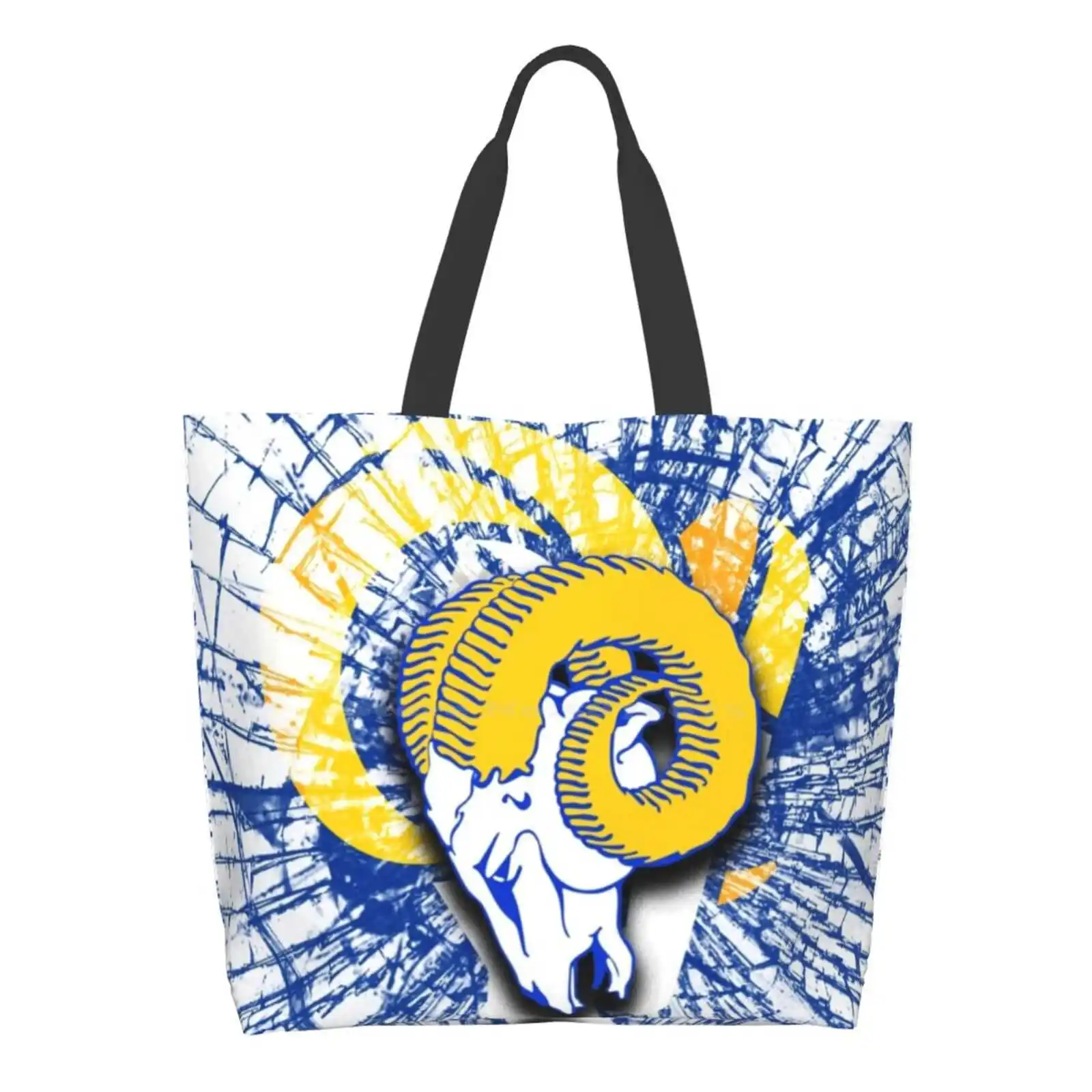

Glass From The Sky Reusable Shopping Bag Tote Large Size Rams Los Angeles La Rams Football Ramheart Logo