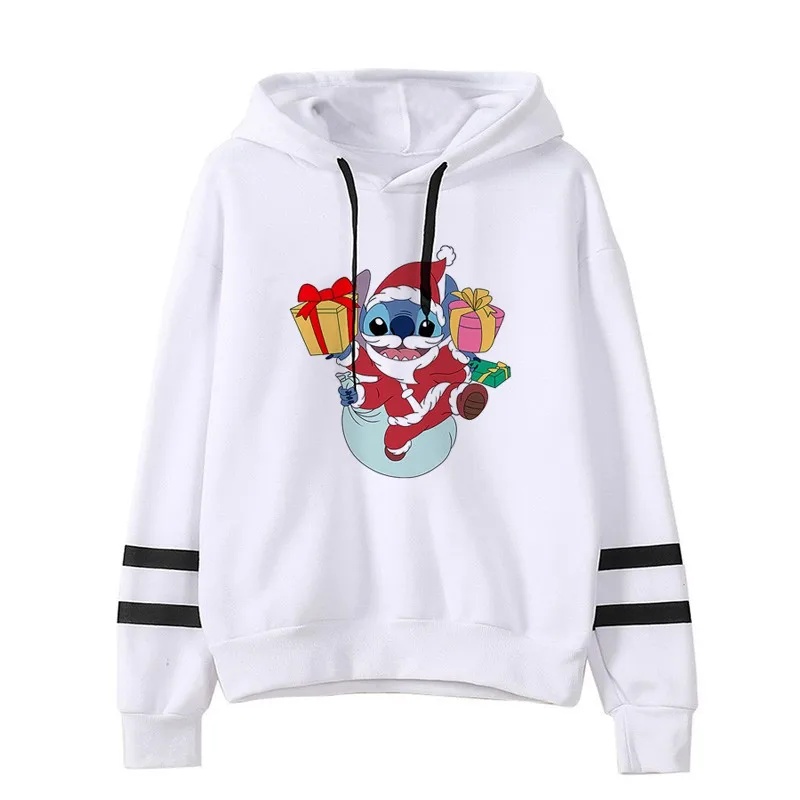 

Disney Stitch Christmas Santa Stitch Kawaii Women's Sweatshirt Harajuku Sweatshirt Hooded Cartoon Sweatshirt