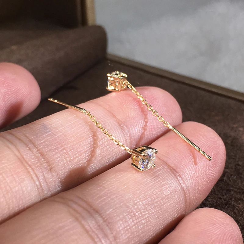 

New Creative Hanging Earrings for Women Inlaid White Cubic Zirconia Classic and Versatile Lady Dangle Earrings Simple Jewelry