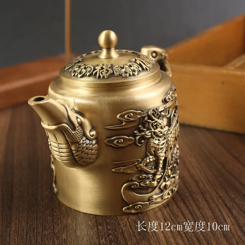 Латунный рельефный чайник с единорогом украшение для офиса креативный Wufu чайный