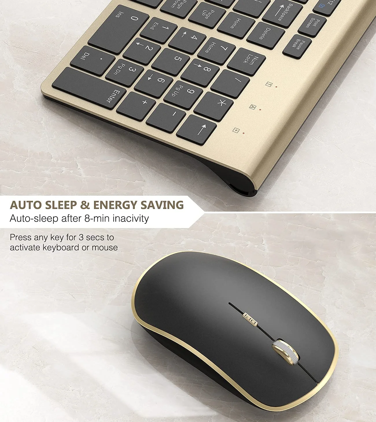 Беспроводная клавиатура и мышь комбо тонкая эргономичная компактная