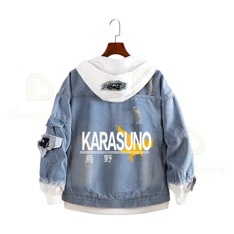 Джинсовая куртка Haikyuu в стиле аниме для волейбола джинсовое пальто подростков