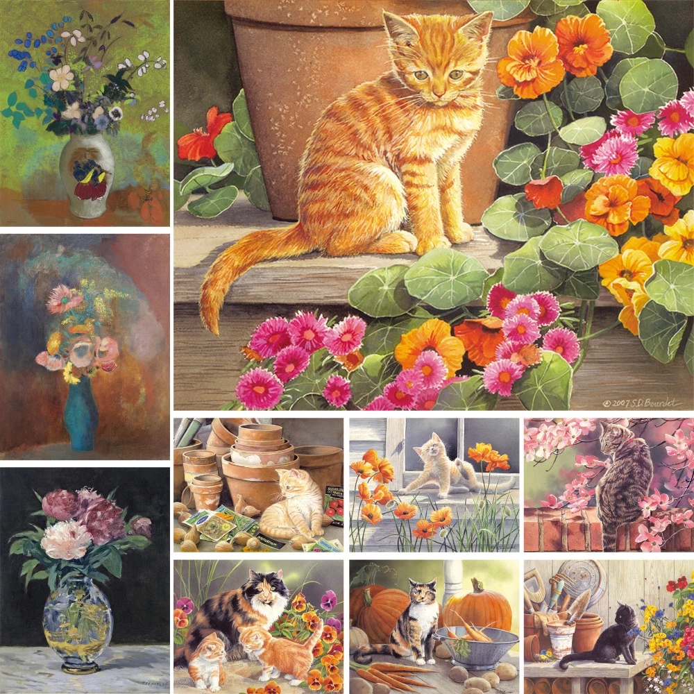 Холст с рисунком животного кошки 11CT вышивка крестиком узоры для рукоделия