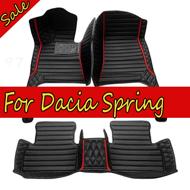 Car Floor Mats For Dacia Spring Electric Renault City K-ZE Kwid E-Tech 2021~2023 Waterproof Pad Accessories