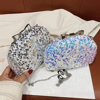 fashionable sequins evening bag laser magic beads embroidered chain evening bag banquet dress evening gift bag