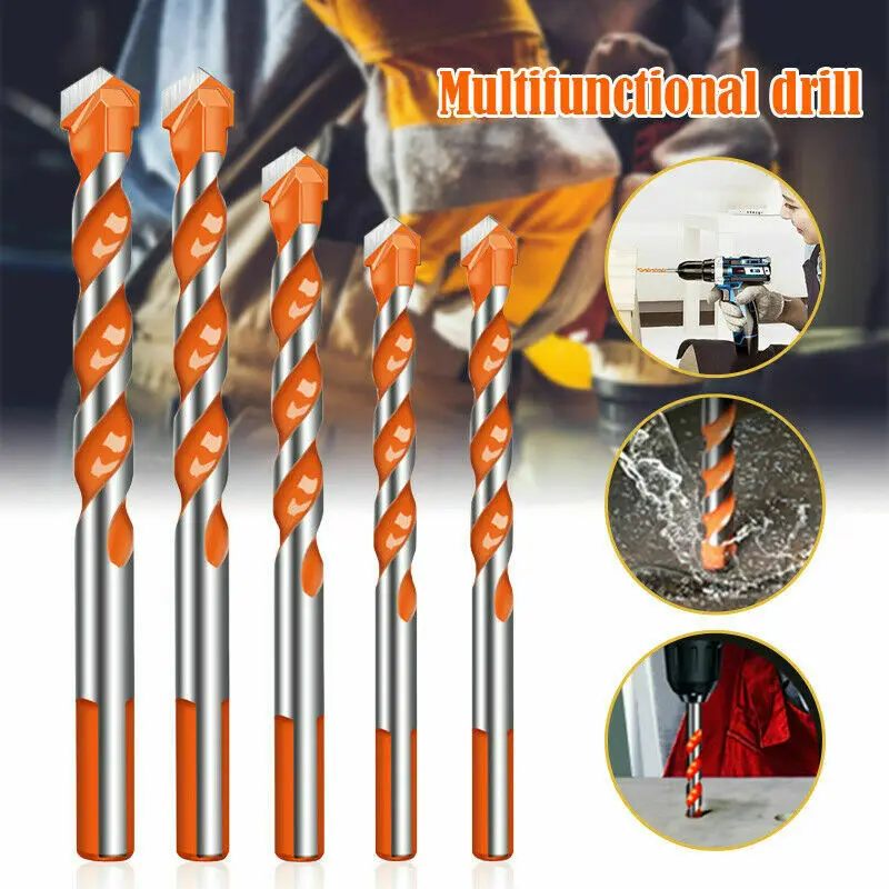 5Pcs Multifunctional Ultimate Drill Bits Ceramic Glass Punching Hole Working Electric Dril Set Accessory Power Tools 6/8/10/12mm