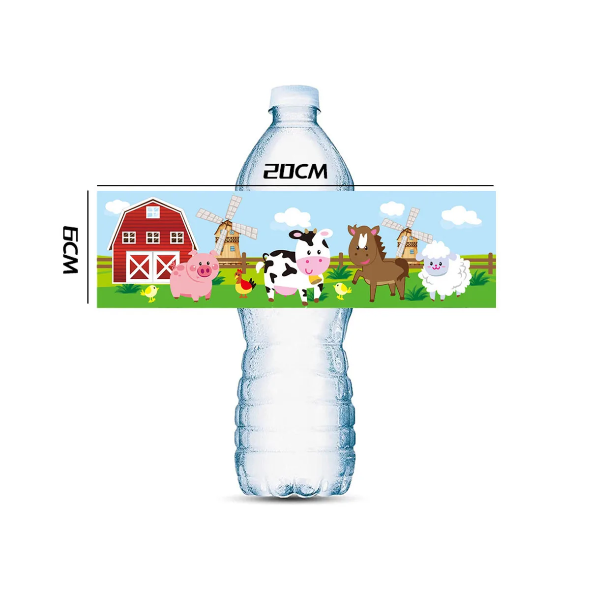 

6/12 шт., наклейки на бутылку с сельскохозяйственными животными, картонные наклейки с животными для детей, товары для дня рождения на ферме, декор для бутылки с водой «сделай сам»