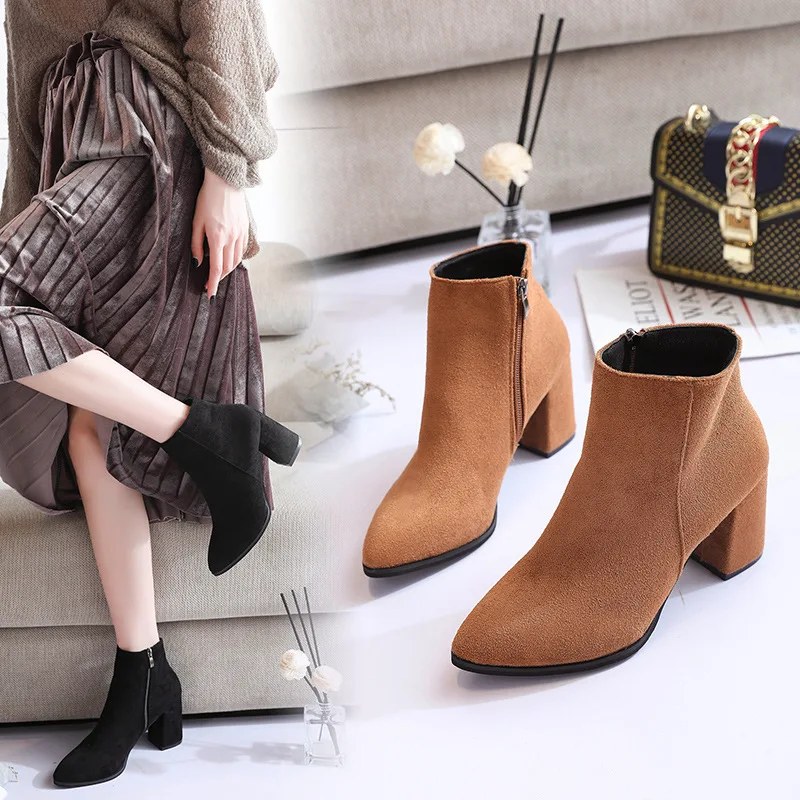 

Sexy Fashion Thin High Heel Pointed Toe Women Bridal White Wedding Boots Ankle Martin Boots Motorcycle Boots Women