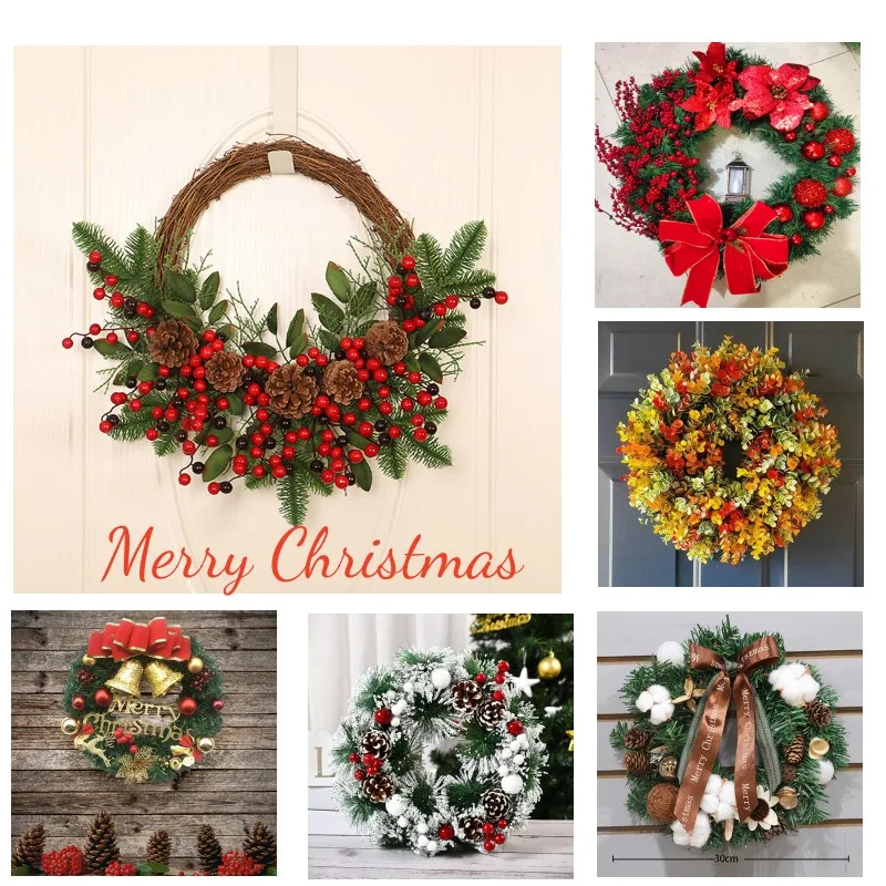 

Christmas Wreath Artificial Dead Branches Garlands Hanging Floral Foliage Garland for New Year Xmas Navidad Decoration Ornaments