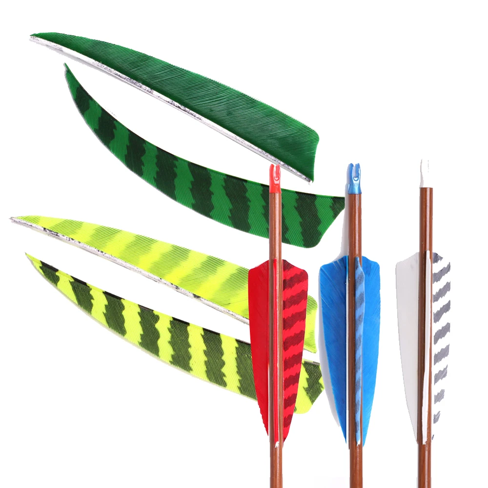 25 PCS/50 PCS Shield Cut Archery Arrow Feathers Turkey Feather Arrow Archery Hunting Fletching 4 Inches
