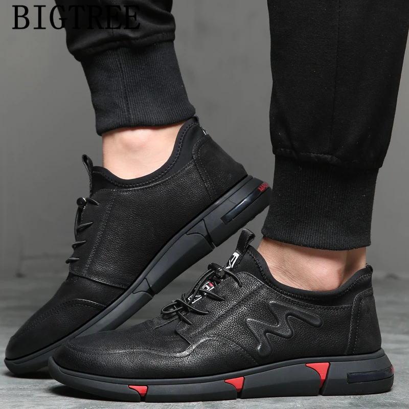 Лифтовая обувь для мужчин Дизайнерские кроссовки повседневная кожаная мужские