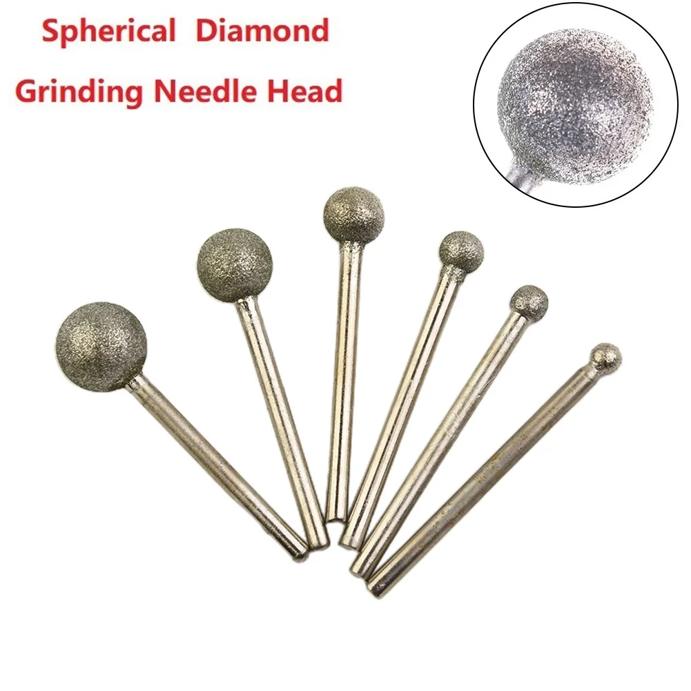 

Useful New Practical Durable Diamond Round Ball Burr Drill Bit Grinding Needle Head Kit Pack Set 4-12mm 6 Piece