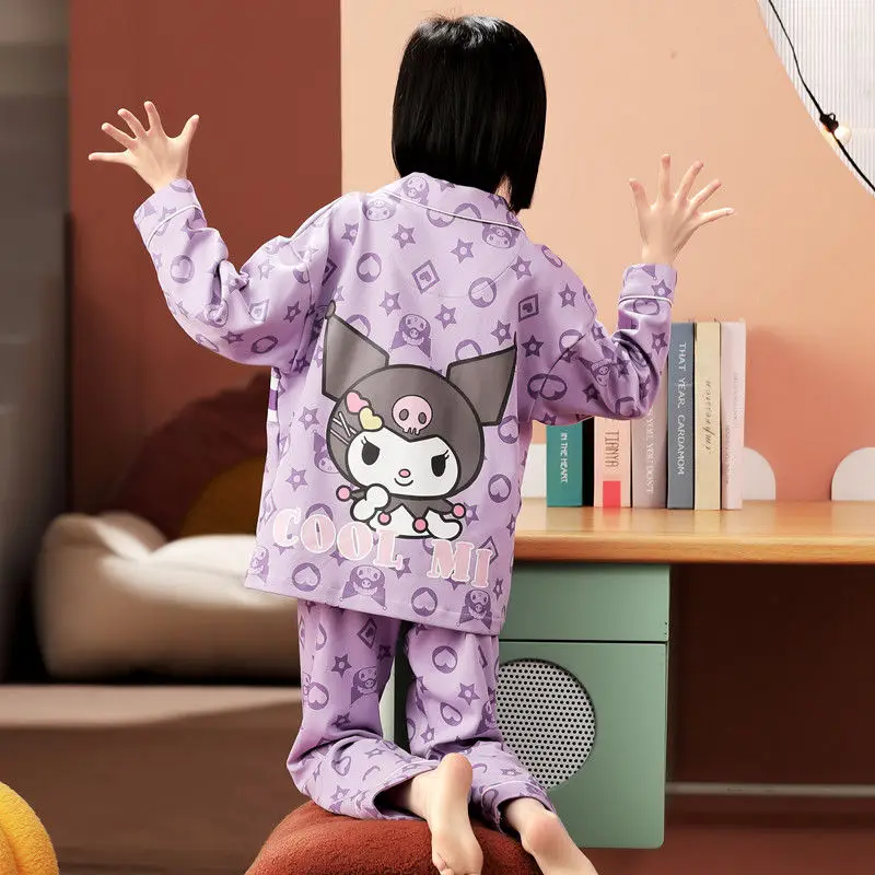 

Новинка, пижама Sanrio, аниме Kuromi My Melody Cinnamoroll, Детские Мультяшные пижамные комплекты, одежда для мальчиков и девочек, детские пижамы