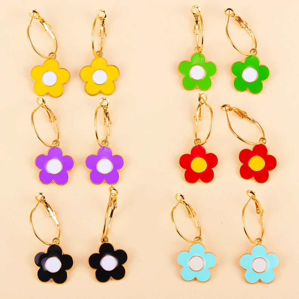 2023 Lovly металлические эмалевые красочные большие Цветочные Подвески Висячие