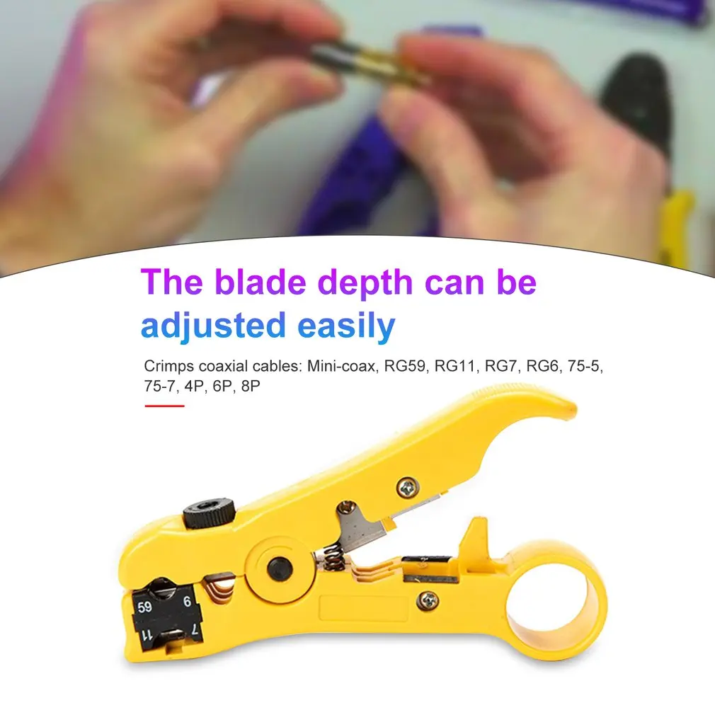 

New Universal Network Cable Stripper Cutter Stripping Pliers Tool Flat or Round UTP Cat5 Cat6 Wire Coax Coaxial Stripping Tool