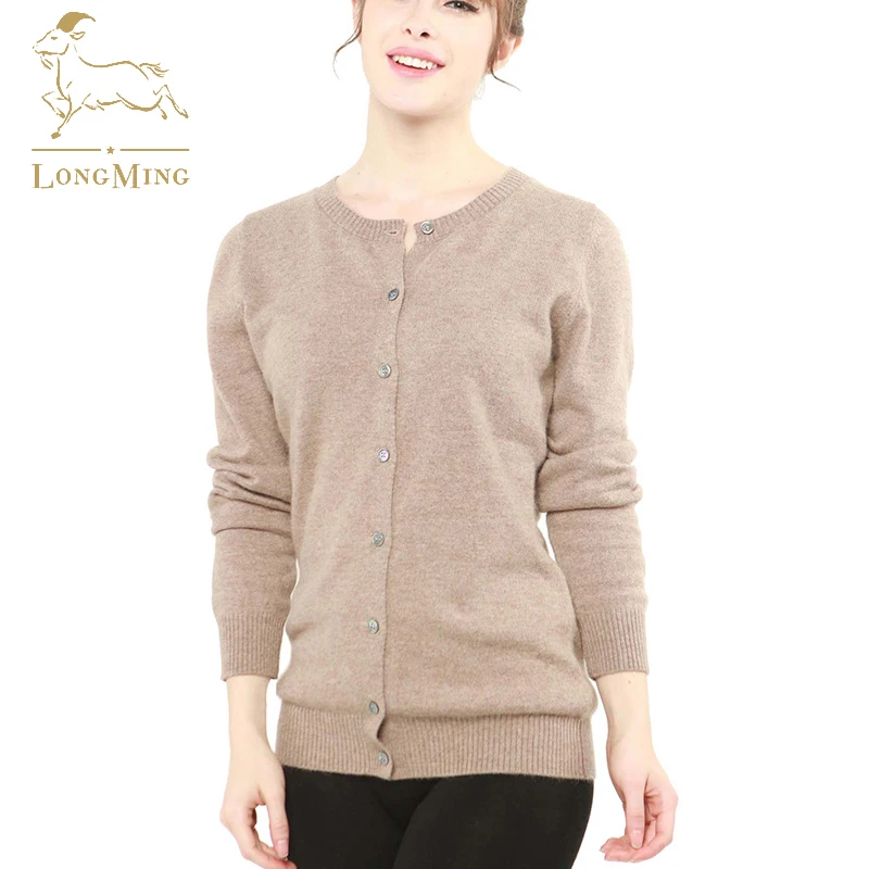 LONGMING Women Cardigan 100% Merino Wool Sweater Wool Blends Autumn Winter Warm knitted Femme Cardigan Women Cashmere Sweater 1